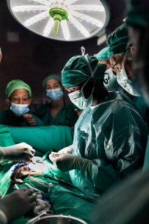 Children's Surgical Hospital, operating theatres. Arshavin Miraj, M, 7 years old, operated with laparotomy drainage for liver abscess. Entebbe, Uganda, 2023