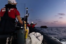 Rescue of 28 shipwrecked people by the EMERGENCY's SAR Life Support vessel in international waters of the Maltese SAR zone.